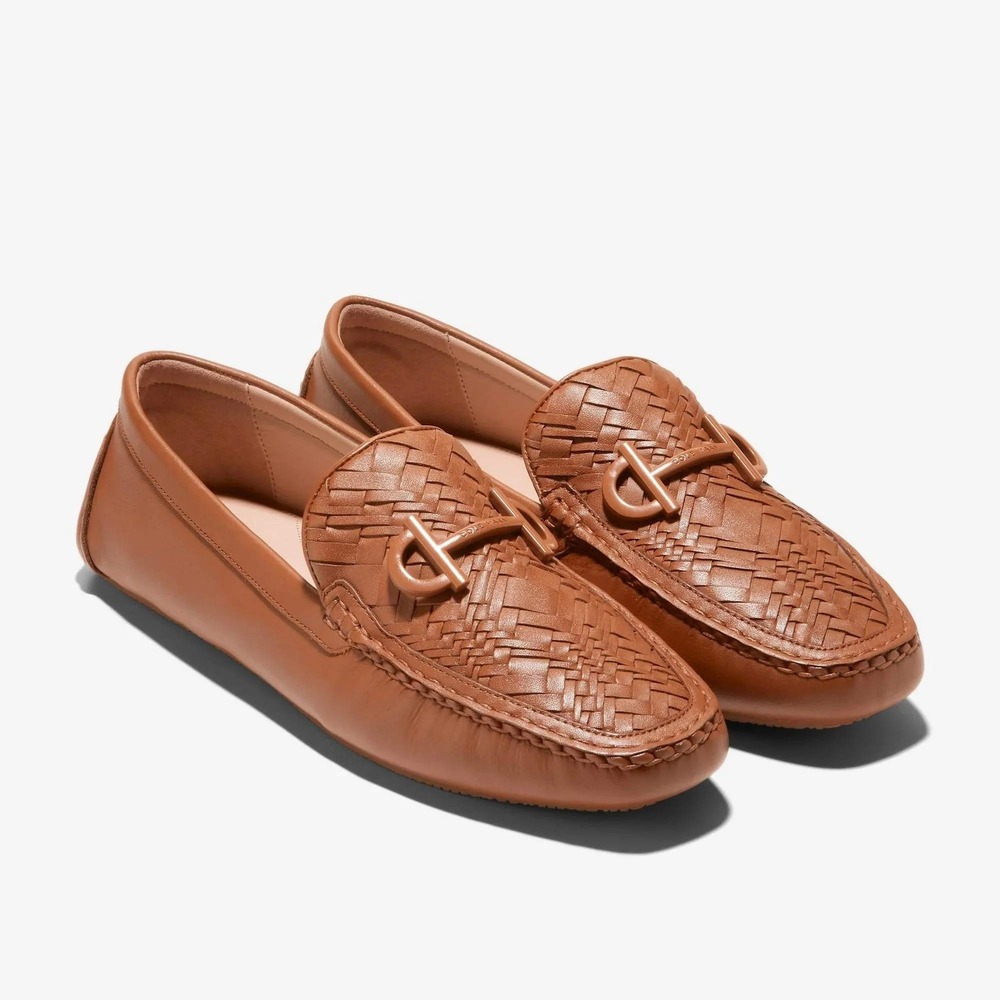 Cole Haan Tully Driver 9.5 NEW Genevieve Woven Leather Loafer Old Money Classic